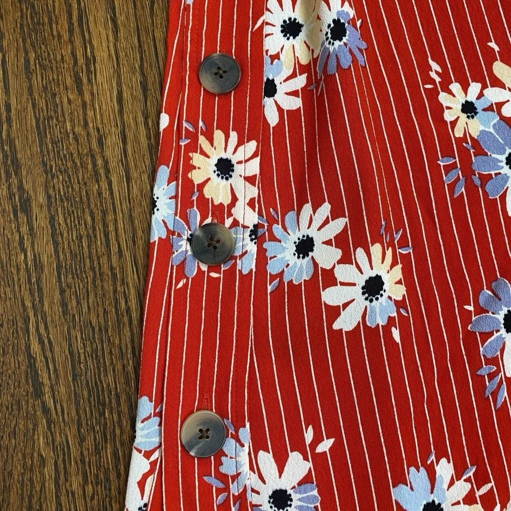 Madewell Womens Red Retro Stripe‎ Boho Floral Mini Skirt Daisy Size 0 Cottage
